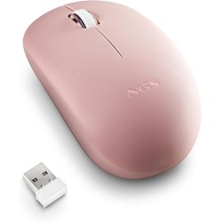 Ngs fog pro rose - souris sans fil, souris optique 1000 dpi, interface nano usb, boutons silencieux, 2 boutons et molette de déf