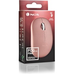 Ngs fog pro rose - souris sans fil, souris optique 1000 dpi, interface nano usb, boutons silencieux, 2 boutons et molette de déf
