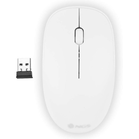 Ngs fog blanc - souris optique sans fil 2.4ghz, souris pour ordinateur ou laptop avec 2 bouttons et scroll, 1000dpi, blanc