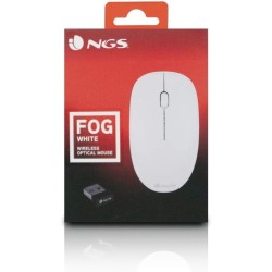 Ngs fog blanc - souris optique sans fil 2.4ghz, souris pour ordinateur ou laptop avec 2 bouttons et scroll, 1000dpi, blanc