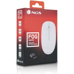 Ngs fog blanc - souris optique sans fil 2.4ghz, souris pour ordinateur ou laptop avec 2 bouttons et scroll, 1000dpi, blanc