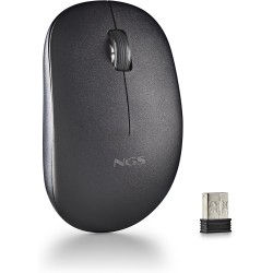 Ngs fog pro noir - souris sans fil, souris optique 1000 dpi, interface nano usb, boutons silencieux, 2 boutons et molette de déf