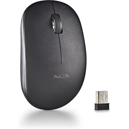 Ngs fog pro noir - souris sans fil, souris optique 1000 dpi, interface nano usb, boutons silencieux, 2 boutons et molette de déf