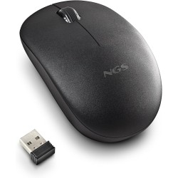 Ngs fog pro noir - souris sans fil, souris optique 1000 dpi, interface nano usb, boutons silencieux, 2 boutons et molette de déf