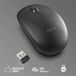 Ngs fog pro noir - souris sans fil, souris optique 1000 dpi, interface nano usb, boutons silencieux, 2 boutons et molette de déf