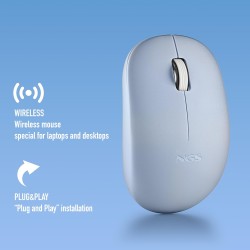 Ngs fog pro bleu - souris sans fil, souris optique 1000 dpi, interface nano usb, boutons silencieux, 2 boutons et molette de déf