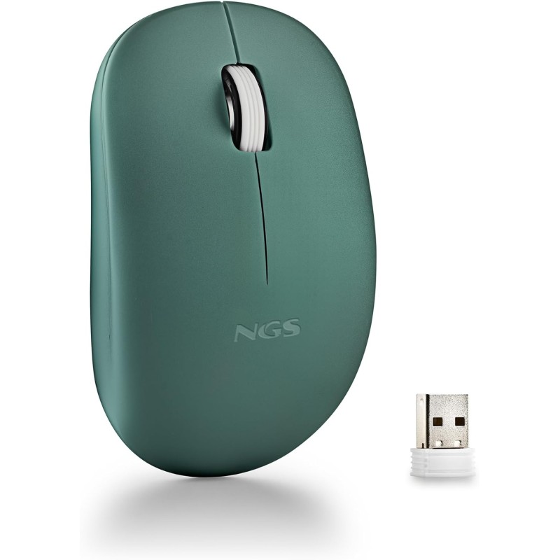 Ngs fog pro vert - souris sans fil, souris optique 1000 dpi, interface nano usb, boutons silencieux, 2 boutons et molette de déf