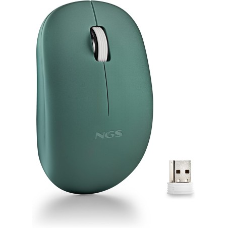 Ngs fog pro vert - souris sans fil, souris optique 1000 dpi, interface nano usb, boutons silencieux, 2 boutons et molette de déf