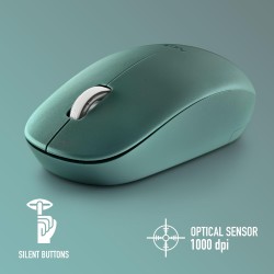 Ngs fog pro vert - souris sans fil, souris optique 1000 dpi, interface nano usb, boutons silencieux, 2 boutons et molette de déf