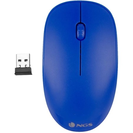 Ngs fog bleu - souris optique sans fil 2.4ghz, souris pour ordinateur ou laptop avec 2 bouttons et scroll, 1000dpi, bleu
