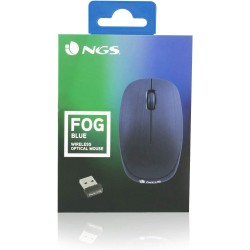Ngs fog bleu - souris optique sans fil 2.4ghz, souris pour ordinateur ou laptop avec 2 bouttons et scroll, 1000dpi, bleu