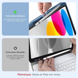 Vobafe Coque Clavier pour iPad A16 11/10 Ème Generation (11 Pouces 2025/10.9 Pouces 2022), Étui Keyboard 7 Couleurs Rétroéclairé