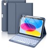 Vobafe Coque Clavier pour iPad A16 11/10 Ème Generation (11 Pouces 2025/10.9 Pouces 2022), Étui Keyboard 7 Couleurs Rétroéclairé