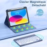 Vobafe Coque Clavier pour iPad A16 11/10 Ème Generation (11 Pouces 2025/10.9 Pouces 2022), Étui Keyboard 7 Couleurs Rétroéclairé