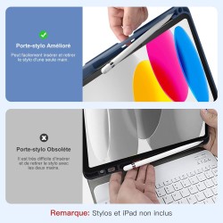 Vobafe Coque Clavier pour iPad A16 11/10 Ème Generation (11 Pouces 2025/10.9 Pouces 2022), Étui Keyboard 7 Couleurs Rétroéclairé