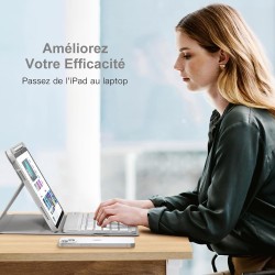 Vobafe Coque Clavier pour iPad A16 11/10 Ème Generation (11 Pouces 2025/10.9 Pouces 2022), Étui Keyboard 7 Couleurs Rétroéclairé