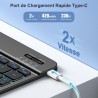 Vobafe Coque Clavier pour iPad A16 11/10 Ème Generation (11 Pouces 2025/10.9 Pouces 2022), Étui Keyboard 7 Couleurs Rétroéclairé