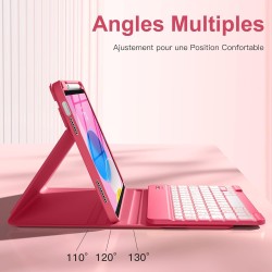 Vobafe Coque Clavier pour iPad A16 11/10 Ème Generation (11 Pouces 2025/10.9 Pouces 2022), Étui Keyboard 7 Couleurs Rétroéclairé