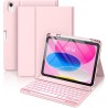 Vobafe Coque Clavier pour iPad A16 11/10 Ème Generation (11 Pouces 2025/10.9 Pouces 2022), Étui Keyboard 7 Couleurs Rétroéclairé