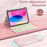 Vobafe Coque Clavier pour iPad A16 11/10 Ème Generation (11 Pouces 2025/10.9 Pouces 2022), Étui Keyboard 7 Couleurs Rétroéclairé
