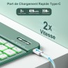 Vobafe Coque Clavier pour iPad A16 11/10 Ème Generation (11 Pouces 2025/10.9 Pouces 2022), Étui Keyboard 7 Couleurs Rétroéclairé