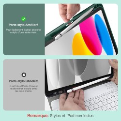 Vobafe Coque Clavier pour iPad A16 11/10 Ème Generation (11 Pouces 2025/10.9 Pouces 2022), Étui Keyboard 7 Couleurs Rétroéclairé
