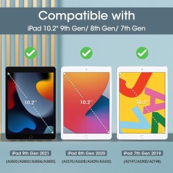 ProCase Étui pour iPad 9ème/8e/7e génération 10,2 Pouces 2021 2020 2019, Housse de Protection Smart Case Cover Compatible avec i