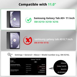 EasyAcc Étui Coque Compatible avec Samsung Galaxy Tab A9+/ A9 Plus 11 Pouces 2023, Protection Ultra Fin en Cuir PU avec Fonction