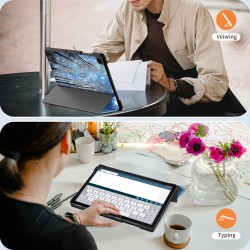 EasyAcc Étui Coque Compatible avec Samsung Galaxy Tab A9+/ A9 Plus 11 Pouces 2023, Protection Ultra Fin en Cuir PU avec Fonction