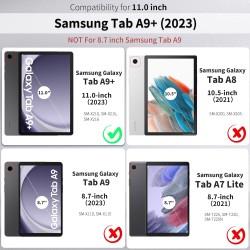 EasyAcc Étui Coque Compatible avec Samsung Galaxy Tab A9+/ A9 Plus 11 Pouces 2023, Protection Ultra Fin en Cuir PU avec Fonction
