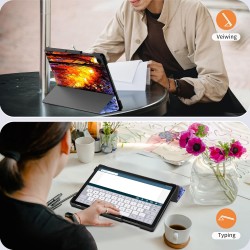 EasyAcc Étui Coque Compatible avec Samsung Galaxy Tab A9+/ A9 Plus 11 Pouces 2023, Protection Ultra Fin en Cuir PU avec Fonction