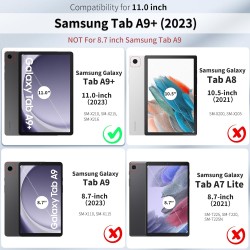 EasyAcc Étui Coque Compatible avec Samsung Galaxy Tab A9+/ A9 Plus 11 Pouces 2023, Protection Ultra Fin en Cuir PU avec Fonction
