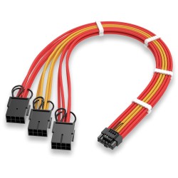 EZDIY-FAB Extension de câble GPU Power Sleeved, connecteur 16pin(12+4) PCIe 5.0 mâle à 3X PCIe 8 broches pour RTX4070Ti Super, 4