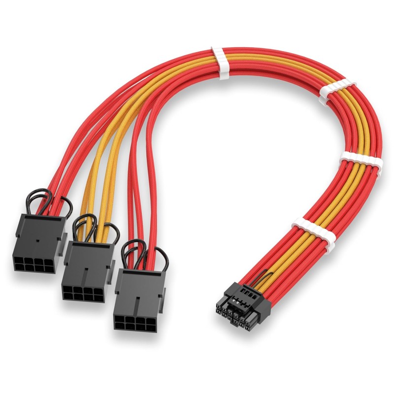 EZDIY-FAB Extension de câble GPU Power Sleeved, connecteur 16pin(12+4) PCIe 5.0 mâle à 3X PCIe 8 broches pour RTX4070Ti Super, 4