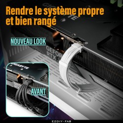 EZDIY-FAB Extension de câble d'alimentation GPU, 16 broches (12+4) 12VHPWR PCIe 5.0 mâle vers 3X PCIE 8 broches pour RTX4070ti/ 