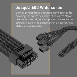 EZDIY-FAB Câble d'extension d'alimentation GPU, 16pin(12+4) 12VHPWR PCIe 5.0 Connector Male to 3X PCIE 8 PIN for RTX 4070Ti/4080