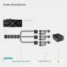 EZDIY-FAB Câble d'extension d'alimentation GPU, 16pin(12+4) 12VHPWR PCIe 5.0 Connector Male to 3X PCIE 8 PIN for RTX 4070Ti/4080