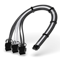 EZDIY-FAB Extension de câble d'alimentation GPU, 16 broches (12+4) 12VHPWR PCIe 5.0 mâle vers 3X PCIE 8 broches pour RTX4070ti/ 