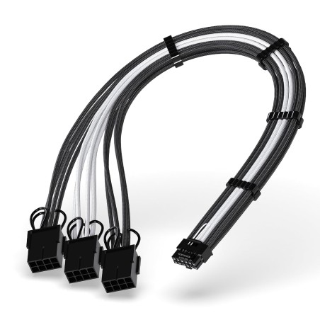 EZDIY-FAB Extension de câble d'alimentation GPU, 16 broches (12+4) 12VHPWR PCIe 5.0 mâle vers 3X PCIE 8 broches pour RTX4070ti/ 