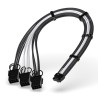 EZDIY-FAB Extension de câble d'alimentation GPU, 16 broches (12+4) 12VHPWR PCIe 5.0 mâle vers 3X PCIE 8 broches pour RTX4070ti/ 