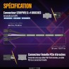 EZDIY-FAB Extension de câble d'alimentation GPU, 16 broches (12+4) 12VHPWR PCIe 5.0 mâle vers 3X PCIE 8 broches pour RTX4070ti/ 