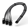 EZDIY-FAB Extension de câble d'alimentation GPU, 16 broches (12+4) 12VHPWR PCIe 5.0 mâle vers 3X PCIE 8 broches pour RTX4070ti/ 