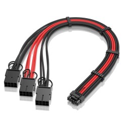 EZDIY-FAB Extension de câble d'alimentation GPU, 16 broches (12+4) 12VHPWR PCIe 5.0 mâle vers 3X PCIE 8 broches pour RTX4070ti/ 