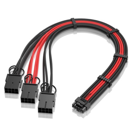 EZDIY-FAB Extension de câble d'alimentation GPU, 16 broches (12+4) 12VHPWR PCIe 5.0 mâle vers 3X PCIE 8 broches pour RTX4070ti/ 