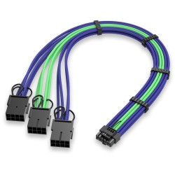 EZDIY-FAB Extension de câble GPU Power Sleeved, connecteur 16pin(12+4) PCIe 5.0 mâle à 3X PCIe 8 broches pour RTX4070Ti Super, 4