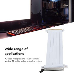 Brrnoo Cable GPU Riser, PCIe 5.0 Cable Riser Compatible avec PCIe 4.0 3.0 2.0 1.0, X16 Cable Riser PCB 128 Gbps, Adaptateur Cabl