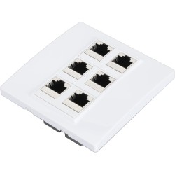 Cat 6 Plaque Murale Ethernet avec 6 Ports de Port Féminin à Femelle Cat6 pour les Installations de Réseau à Domicile et Bureau
