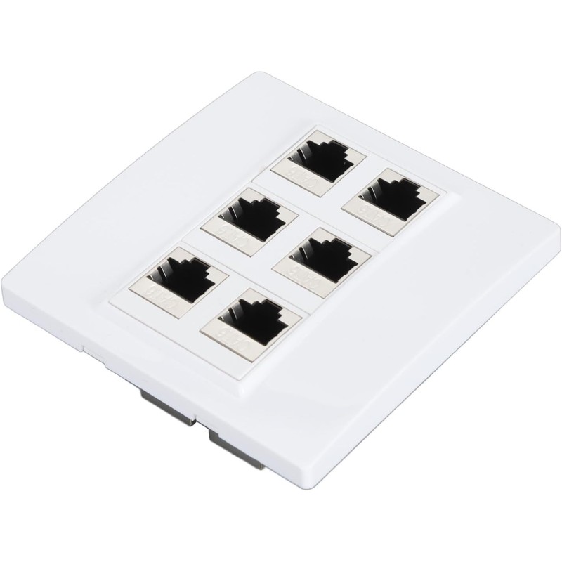 Cat 6 Plaque Murale Ethernet avec 6 Ports de Port Féminin à Femelle Cat6 pour les Installations de Réseau à Domicile et Bureau