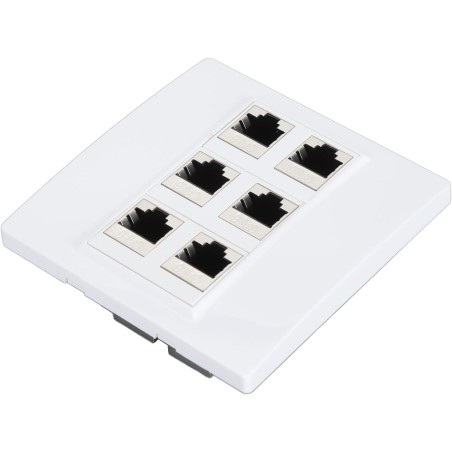Cat 6 Plaque Murale Ethernet avec 6 Ports de Port Féminin à Femelle Cat6 pour les Installations de Réseau à Domicile et Bureau