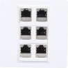 Cat 6 Plaque Murale Ethernet avec 6 Ports de Port Féminin à Femelle Cat6 pour les Installations de Réseau à Domicile et Bureau